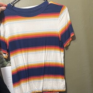 American Eagle Outfitters Soft & Sexy Rainbow Stripe Tee